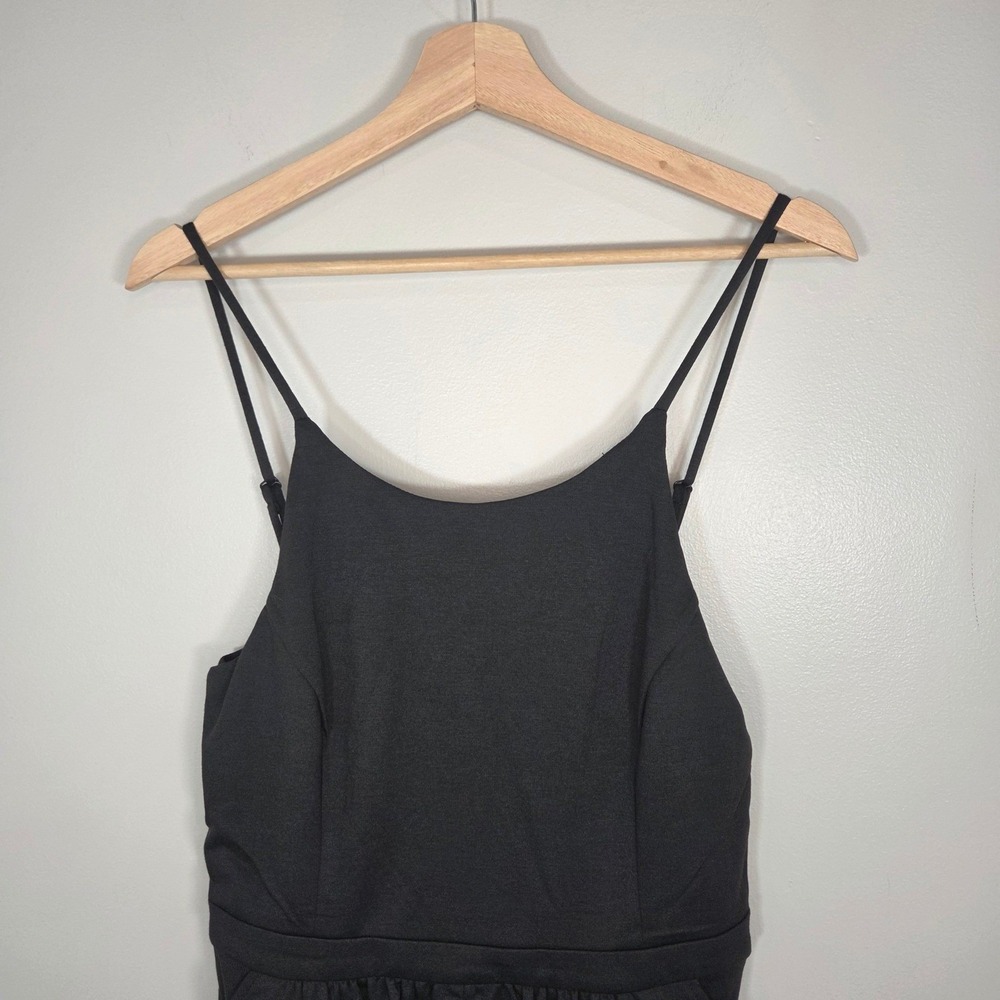 Alyce Paris Romper Womens M Black Fit Flare Strappy Skort Dress NWT - Picture 5 of 10